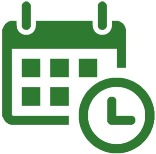 A calendar icon that links to online booking options.