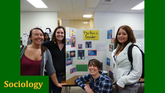 Sociology students presenting a research project