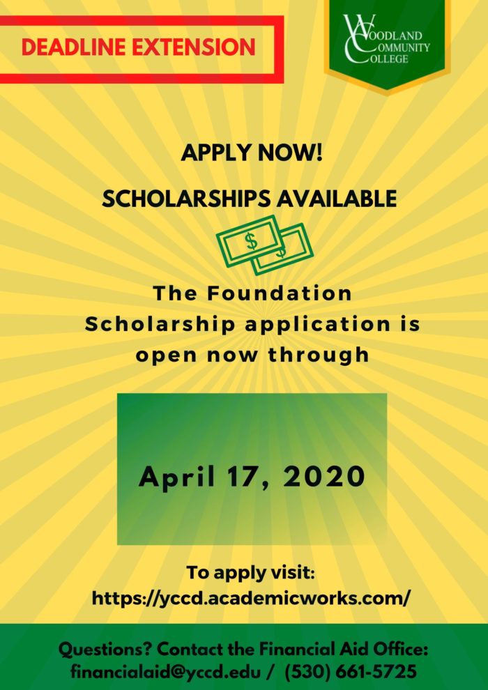Foundation Scholarship Deadline Extended