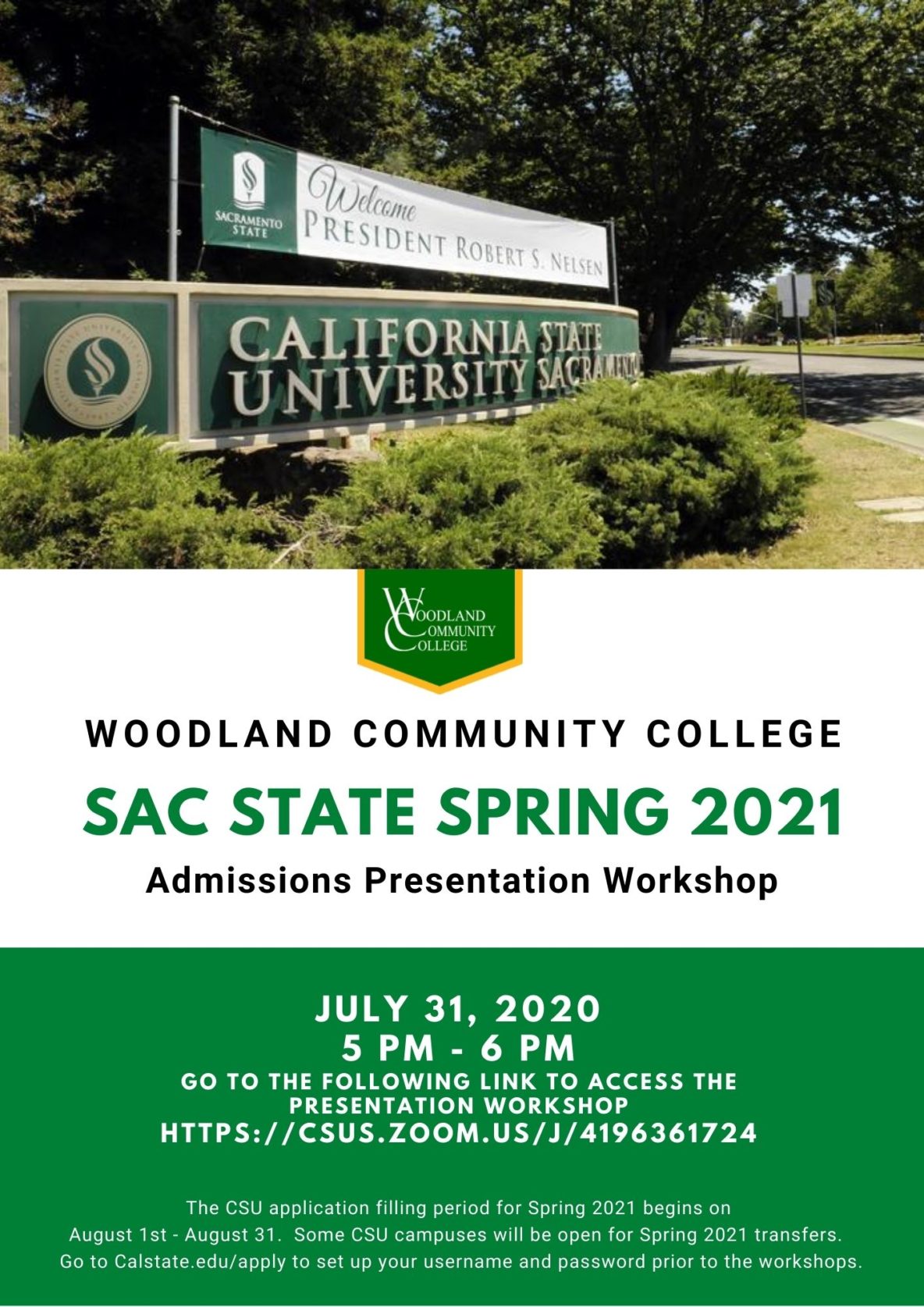 Sac State Admissions Spring 2021 Woodland Community College