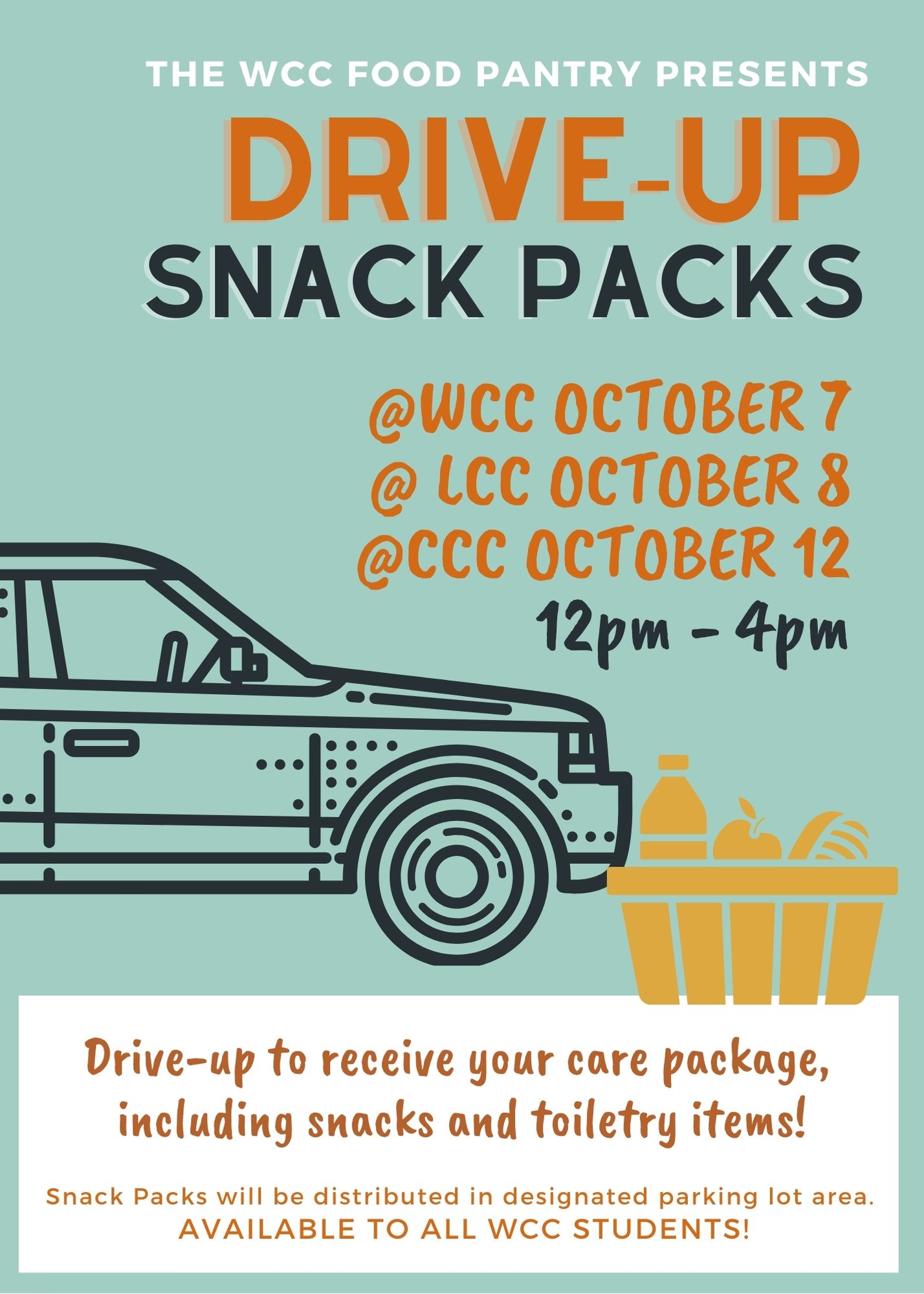 Flyer for Snack Pack distribution dates