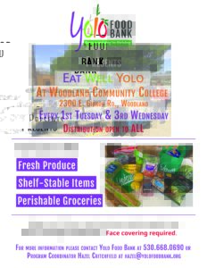 Yolo Food Bank distribution dates at WCC