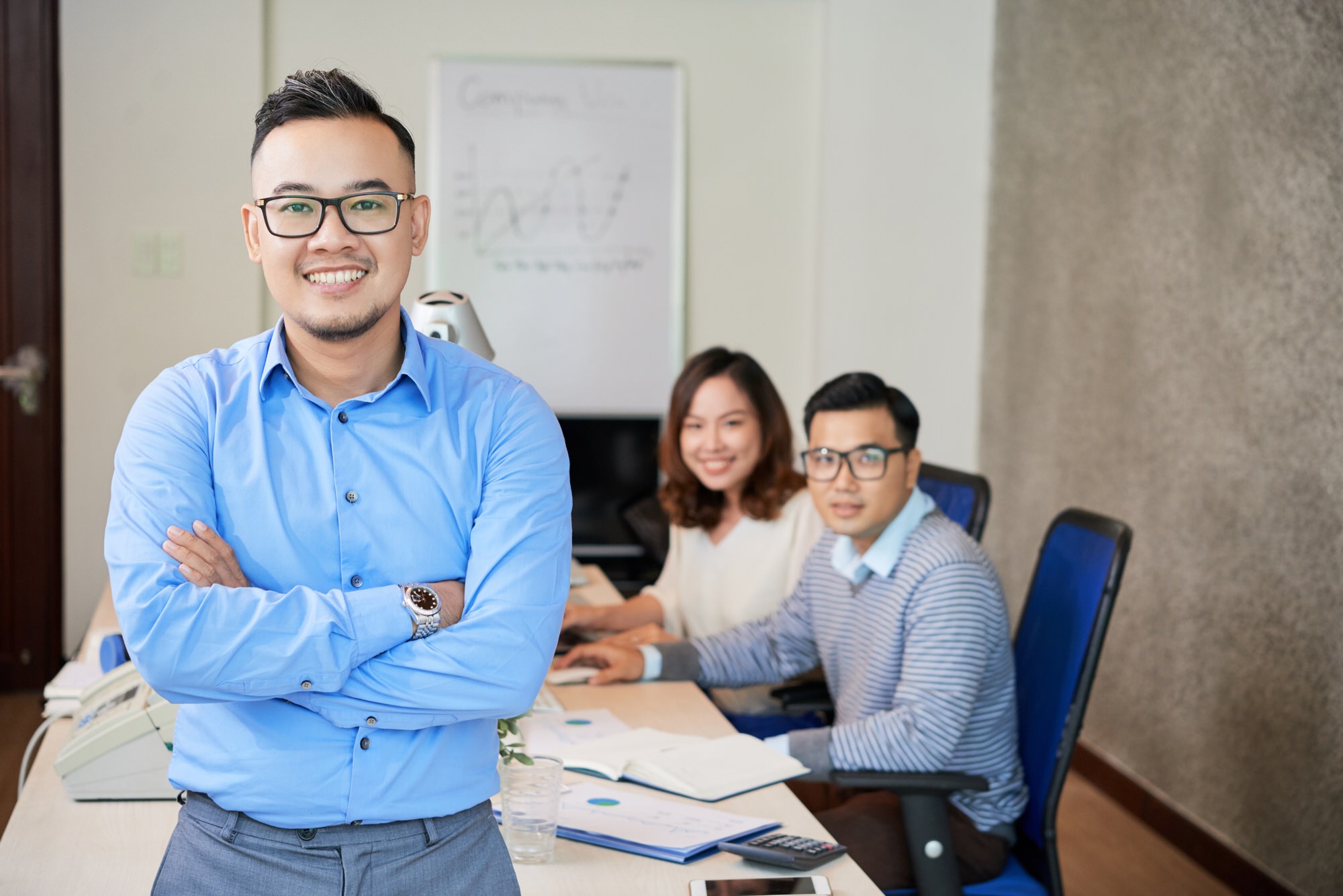 Smiling man in medical office