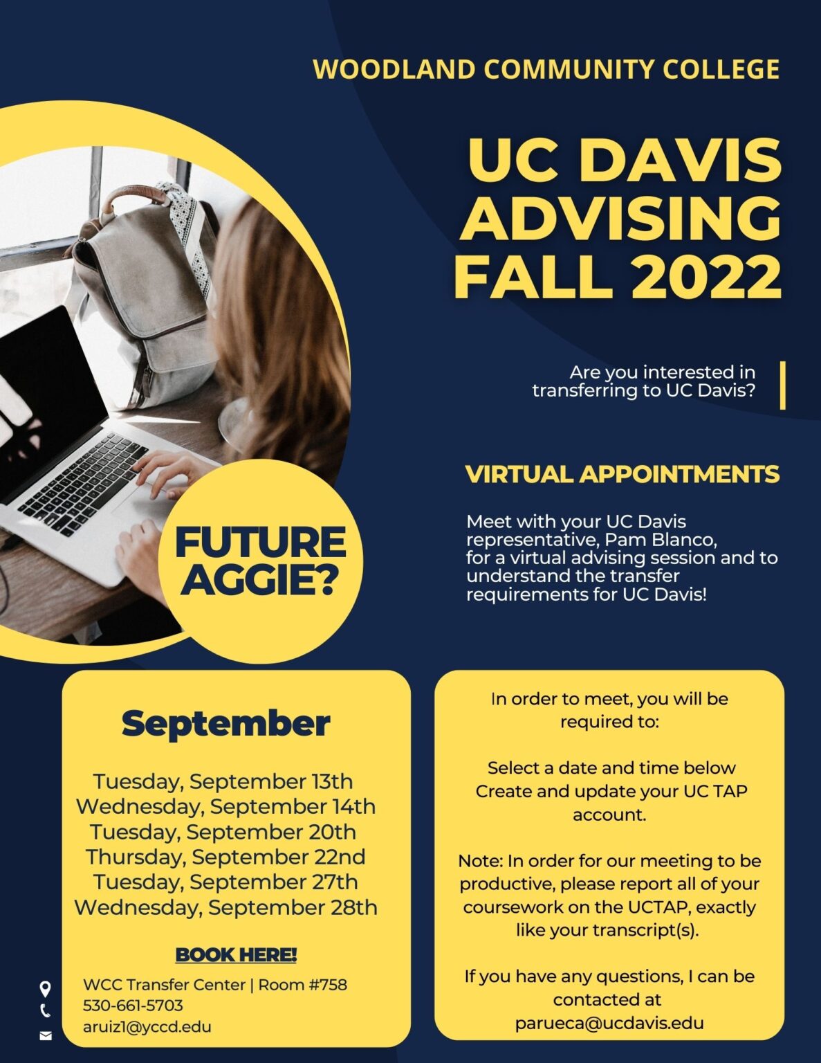 UC Davis Virtual Advising - Pam Blanco - Woodland Community College