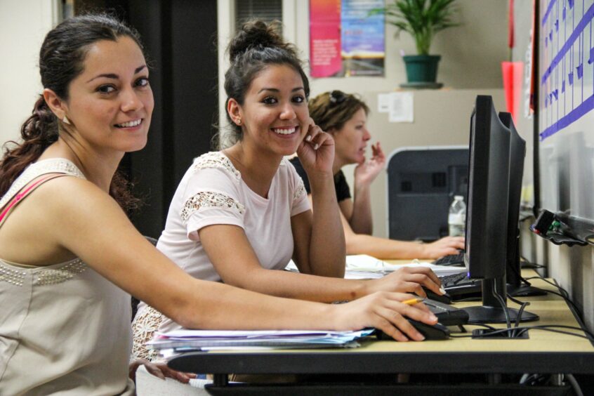student in classroom