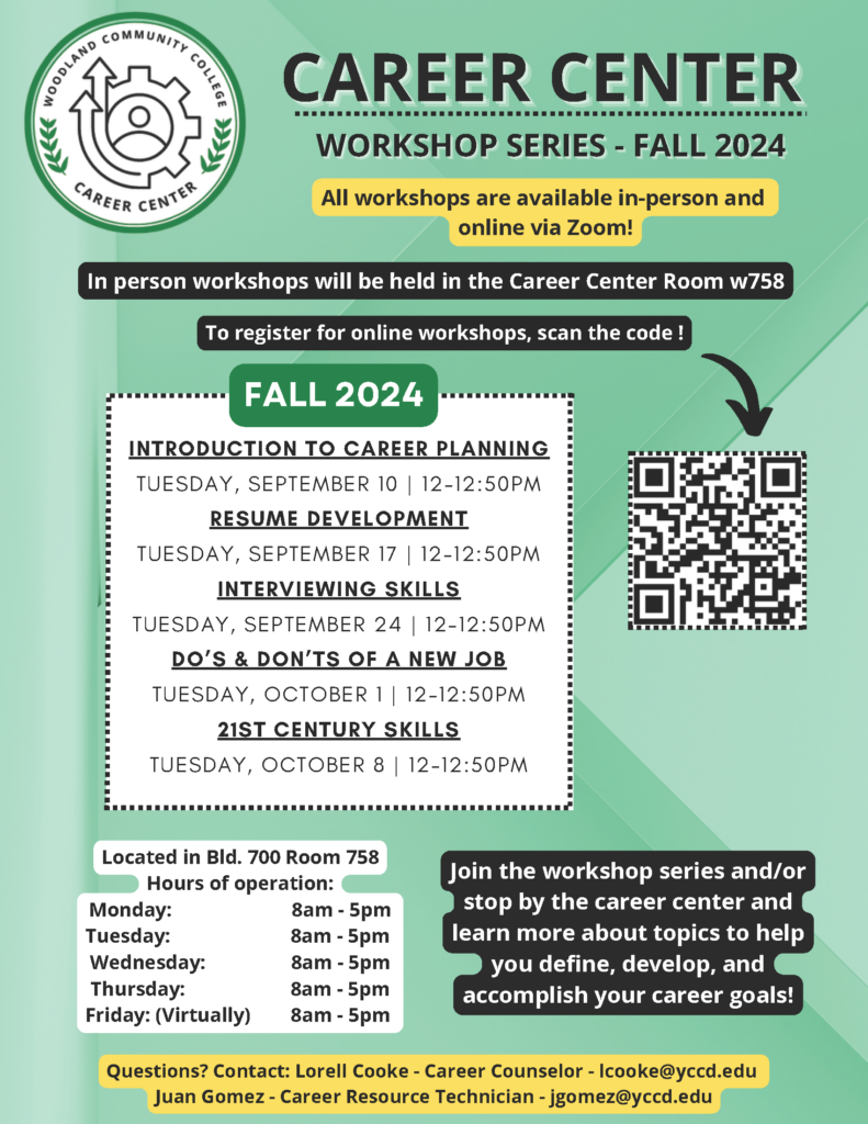 Fall 2024 Career Center Workshops