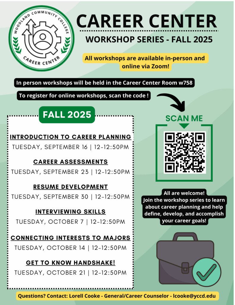 WCC Career Center Workshops for Fall 2025