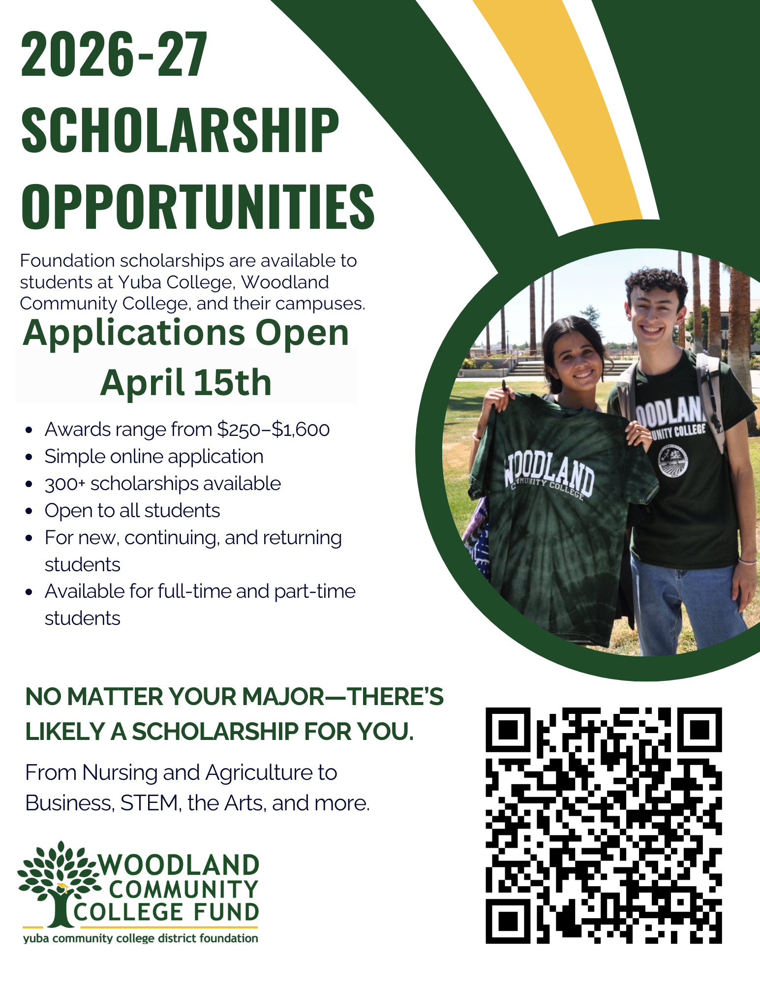 students holding a WCC shirt flyer